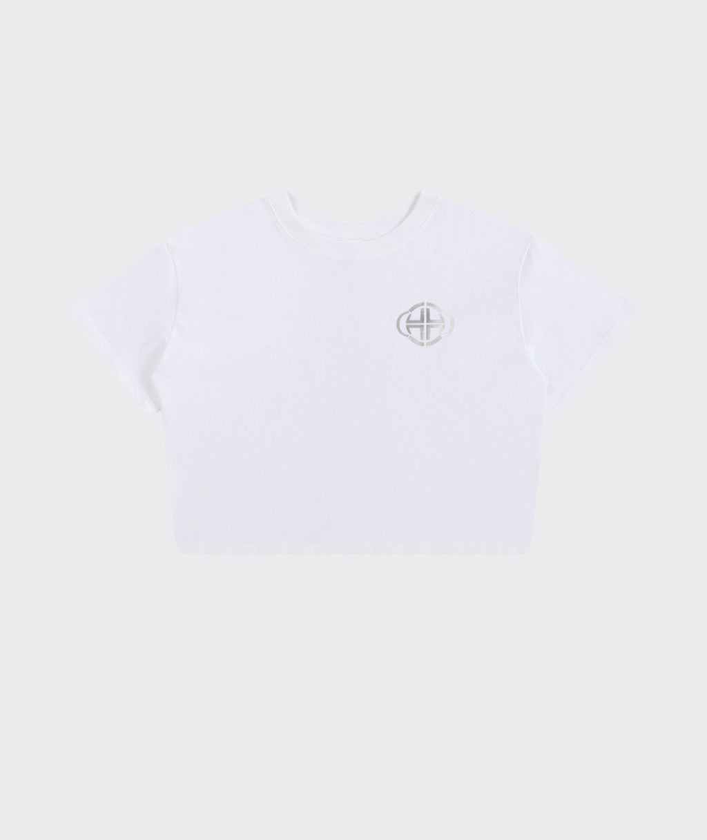 WHITE CROPPED T